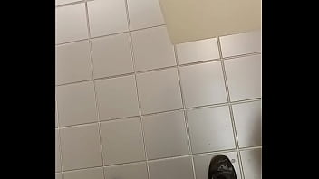 Preview 1 of Vomit Shit German Femdom - Stroking in the library bathroom 3