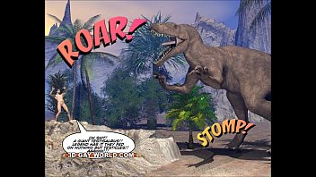 Preview 2 of Angel Fat Bbw - CRETACEOUS COCK 3D Gay Comic Story about Young Scientist Fucked by Hunky Primeva