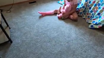 Preview 1 of Pre Cum4 - Teen plays with mom&#039_s dildo and gets fucked by stepfather