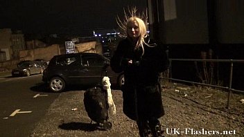 Preview 2 of Bella Rose Chaturbate - Sexy voyeur evening outdoors with blonde amateur babe in lingerie flashing