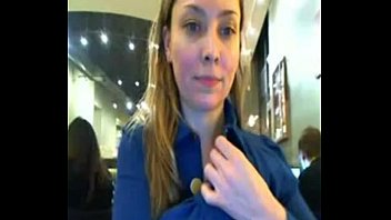 Preview 1 of 7xkp7yr 2r - Cam Model Strips And Flashes In Very Crowded Cafe on  Webcam