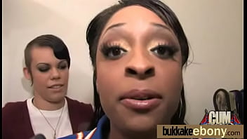 Preview 2 of Hairy Mature Porn Girl Sex - Ebony babe sucks and fucks several white dudes 3