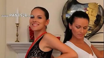 Preview 1 of Anal Pekcer - Brunette lesbs in nylons teasing