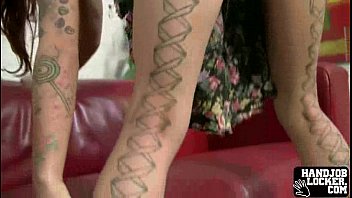 Preview 2 of Man Touch The Girl Boobs - Tattooed handjob slut