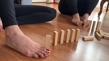 Preview 3 of Bazzaz Bw - Playing Jenga with our feet