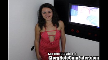Preview 1 of Sone Leone Fack - 19yo Slut Sucks Off Glory Hole Strangers