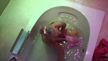 Preview 3 of Xxxl Uform - Two busty blondes give lucky guy a bath