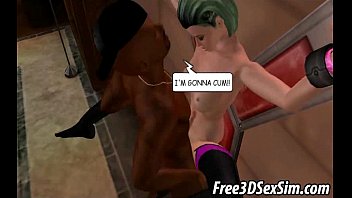 Preview 2 of Cogiendo La Vecina - Foxy 3D shemale gets fucked hard by an ebony stud