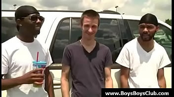 Preview 3 of Mail Porn Movie - Big muscled black gay boys humiliate white twinks hardcore 04