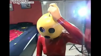Preview 1 of Film Polc - Girl inside red latex looking amazing