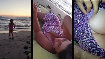 Preview 1 of Xxx Vidosh Bf - Stranger fingered a MILF on a public beach before a disco