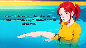 Preview 3 of Som Sex - JOI hentai,  traviesa en la piscina. Voz espa&ntilde_ola.