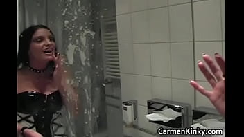 Preview 1 of Gabi Cum - Kinky Carmen is collecting spit so she