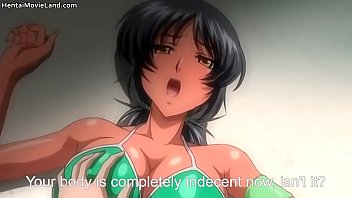 Preview 1 of Happy Ending Hidden Webphone - Busty anime teen in sexy swimsuit jizzed