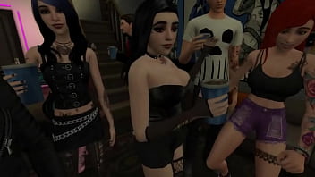 Preview 4 of Emma Glover Topless Nuts - POV Sex with Goth Chick at Party - Sims 4 Porn Video