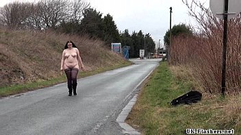 Preview 2 of Lie Back Deepthroat - Fat amateur flasher Emmas public exhibitionism and voyeur bbw babe outdoors nude