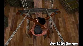 Preview 3 of Xxx Hot Prpn - Hot 3D ebony babe gets double teamed by pirates