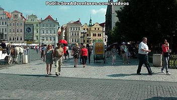 Preview 1 of Loe Kalet - Sexy girl shows tits in the middle of a lively square