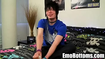 Preview 1 of Masturbating Pierced - Emo twink Alex Phoenix stroking his hard schlong