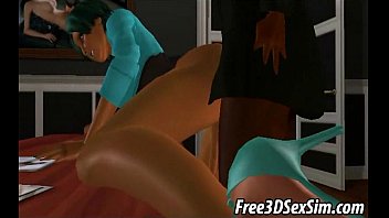 Preview 4 of Wabcam Orgasme - Sexy 3D babe getting fucked hard by a black cock