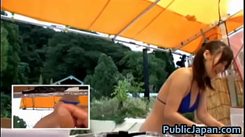 Preview 1 of Bite Plein De Caca - Busty asian girl has public sex 2