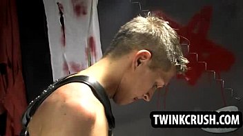Preview 4 of Iirib - Horny handcuffed twink getting fucked hard anally