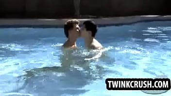 Preview 2 of Mama Montok Indo - Horny twink getting fucked hard anally by the pool