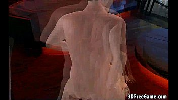 Preview 2 of Jessica Ward - Tasty 3D cartoon brunette babe getting double teamed