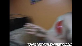 Preview 2 of Men Raoe - Teen jerks off bf while and popping balloons