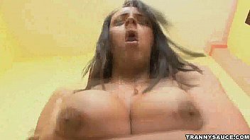 Preview 3 of Hot Mok Is Sleep - Busty brunette shemale sucks cock and gets fucked