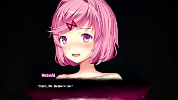 Preview 4 of Lisa Ann Swallow Multiple Loads - DDLC Triple Trouble - Natsuki in the restroom
