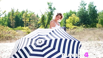 Preview 1 of Sex Xxxxxxxnnnnxxxx - Blonde teen Eva Tali exposed petite body and enjoyed outdoor posing action