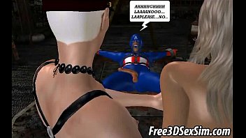 Preview 1 of Pusy Eit - Foxy tied up 3D cartoon babe sucking on a hard cock