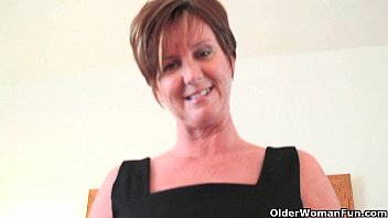 Preview 2 of Ass Porn Big - Classy grandma with big tits wears black stocking