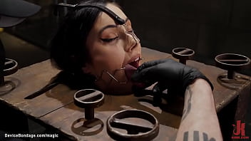 Preview 1 of Hidden Mage - Trapped neck slave pussy vibrated