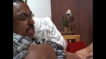 Preview 1 of Jessy Sunny - Blonde hottie gives black guy fellatio