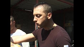 Preview 1 of Accidental Brazilian Wax Cum - Blonde slut gangbang with DP in alley