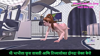 Preview 1 of Sleeping Mom Creampie Incest - Marathi Audio Sex Story - Animated 3D porn - A beautiful teen girl giving sexy poses in the Airplane and Fingering her sexy pussy