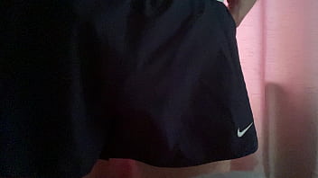 Preview 2 of Virgin Fuckek With Blood - Mr Big Dick UK pulling out the big cock from his running shorts