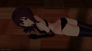 Preview 1 of Pron Video Full Hd 4k - Megumin (Konosuba) se pone su bikini para follar en el suelo (versi&oacute_n adulta)