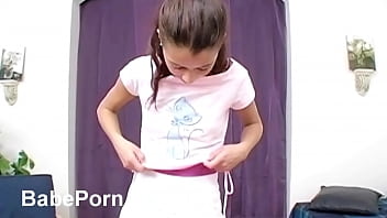 Preview 1 of Sucking Shit Covered Cock Atm - Cute little innocent teen in her first porn casting