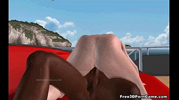 Preview 4 of Xxx Drojadas - Hot 3D babe fucked hard by an ebony stud on a boat