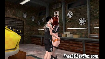 Preview 1 of Max Makita Amazing Deepthroat - Sexy 3D redhead babe sucks cock and gets fucked