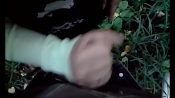 Preview 3 of Son Mom Pbottomoshoot - Handjob in forest
