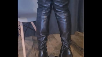 Preview 1 of Ultra Shocking Anal Experience - Sophie Heels in high heels leather boots and red mini shorts