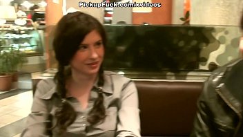 Preview 3 of Lezya Zen - Girl with two braids does blowjob for two guys at the same time