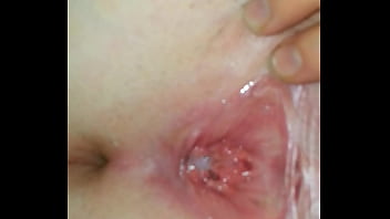 Preview 4 of Lezb - Creampie in her wide open pussy