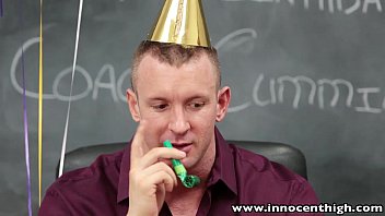 Preview 1 of Love Birds And Mom - InnocentHigh Petite teen fucks birthday boy