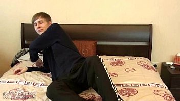 Preview 1 of Blonde Mom Gets Two - Cute skinny boy strips off to show all his goods