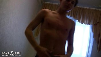 Preview 2 of Kam Milan - All-naked twink works his pecker and fondles booty
